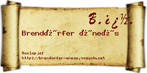 Brendörfer Éneás névjegykártya